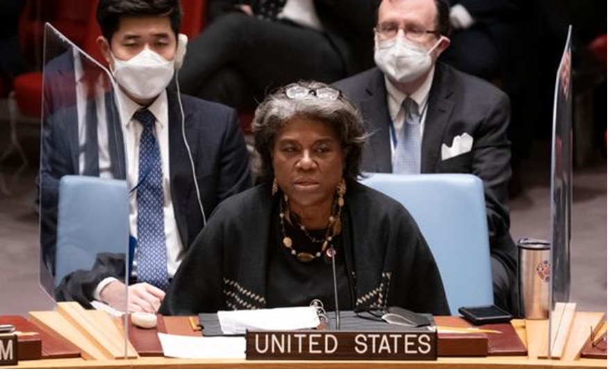 US Ambassador Ms. Thomas-Greenfield said: “This is a perilous moment and we’re here for one reason, and one reason only: to ask Russia to stop. Return to your borders…And send your diplomats to the negotiating table. Back away from the brink, before it is too late.”
