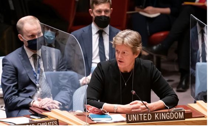 Said United Kingdom Ambassador Dame Barbara Woodward: “The world is calling for peace, but Russia is not listening. We will not compromise our commitment to the purposes and principles of the UN Charter…most of all the founding principle that we live together as good neighbors.”