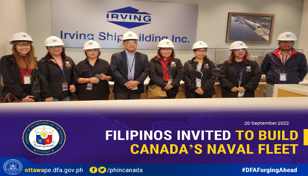 Representatives from the Philippine Embassy in Ottawa and Philippine Overseas Labor Office in Toronto visited the Irving Shipbuilding facility in Halifax, Nova Scotia. Photo by Philippine Embassy in Canada  