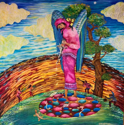 “The Healer of the Living Souls” by Bert Monterona represents the universal presence of compassion, resilience, and balance in times of emotional and spiritual unrest.  